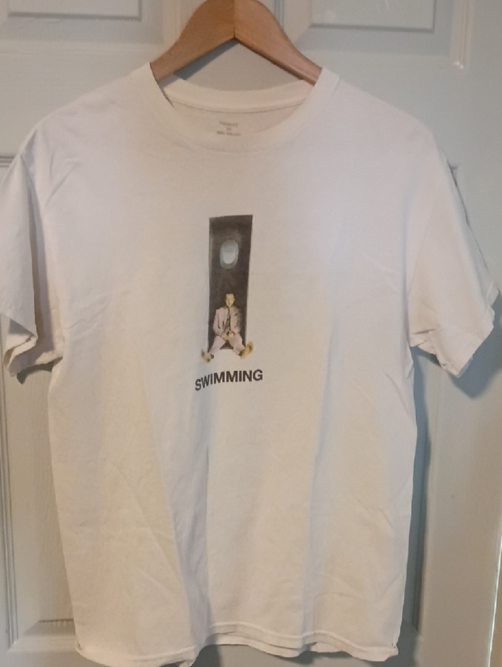 Men's White 'Swimming' Graphic Short-Sleeve Tee by